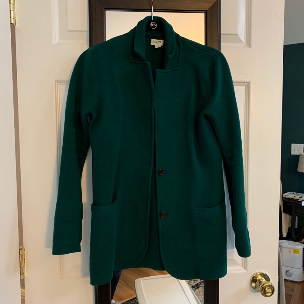 J. Crew Sweater Blazer in Academic Green